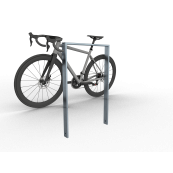 Lean-on hoop made of steel tube | Square tube, 80 x 20 mm | without cross bar | total width: 750 mm | hot-dip galvanized